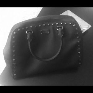 Michael kors black leather studded